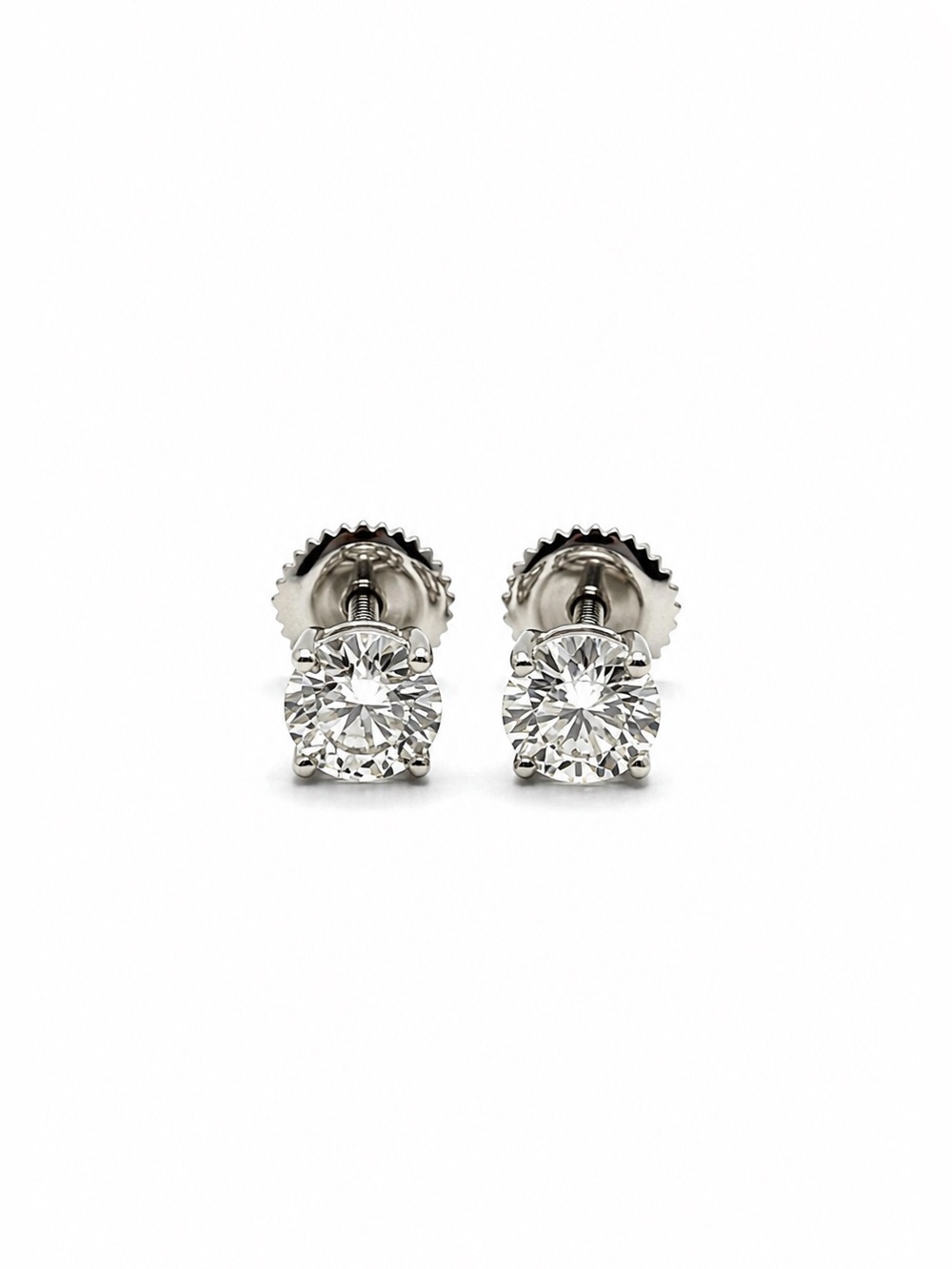 0.5ct Moissanite Stud Earrings 5mm 925 Sterling Silver Screwback